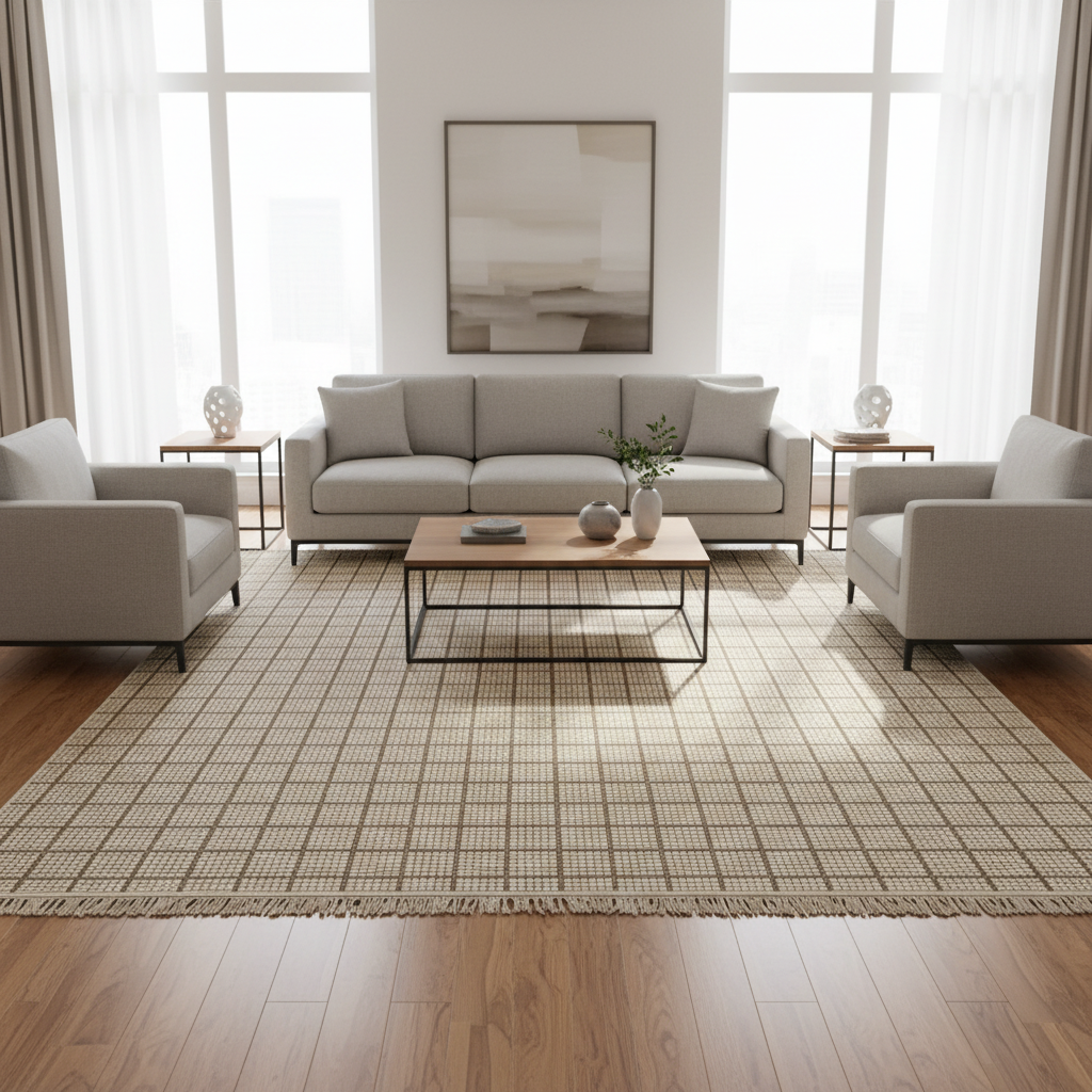 Vedantu Grid Pattern Carpet Rug