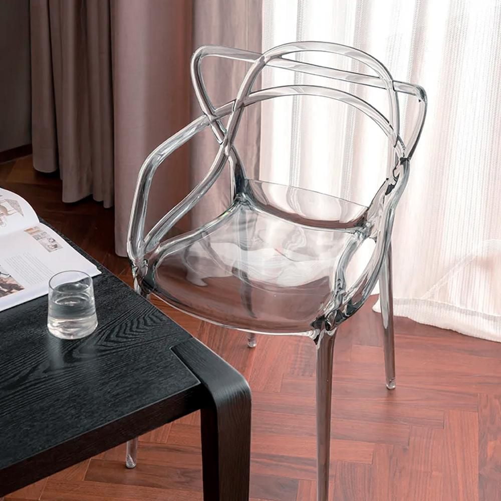 Transparent Clear Acrylic Dining Chair (82 × 54 × 59.5 cm | Seat Height: 46 cm)
