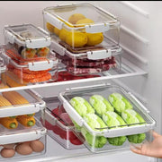 Transparent airtight acrylic pantry storage boxes in multiple sizes for kitchen organization
