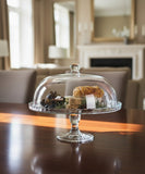 Glass Base Fruit And Snack Plate With Acrylic Cover
