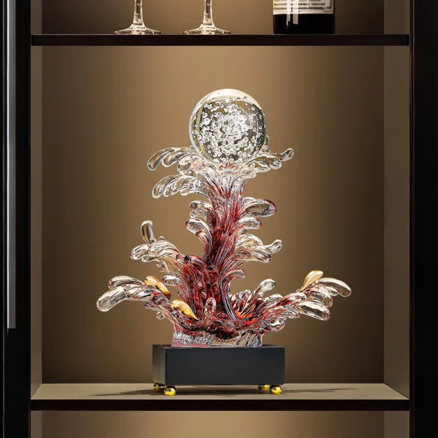 Modern Resin Ocean Wave Sculpture