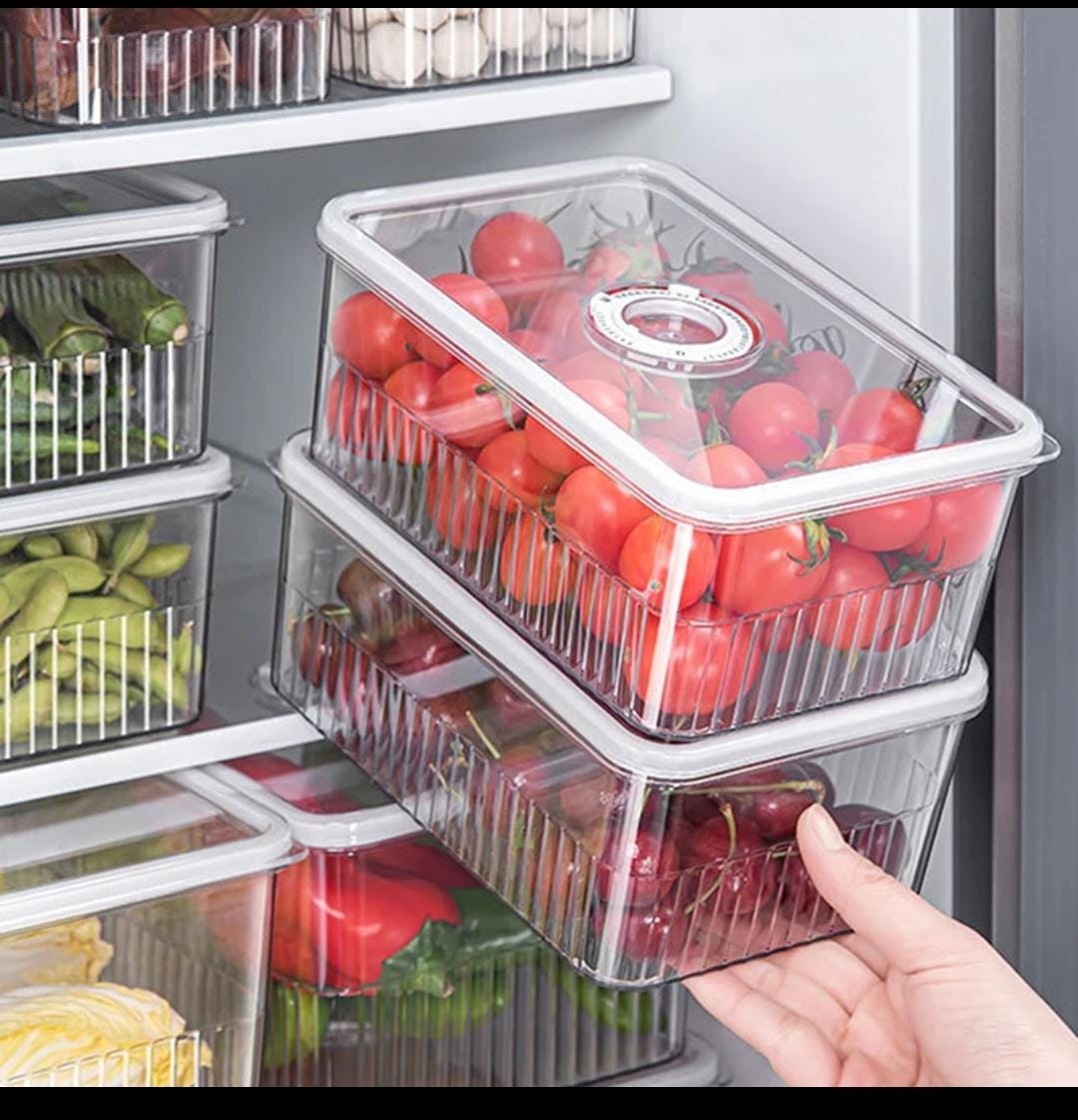 2Pcs Clear Acrylic Fridge Storage Containers