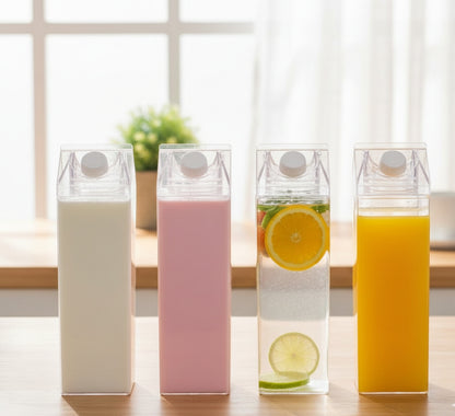 Printed acrylic milk bottle with 1000 ml capacity.