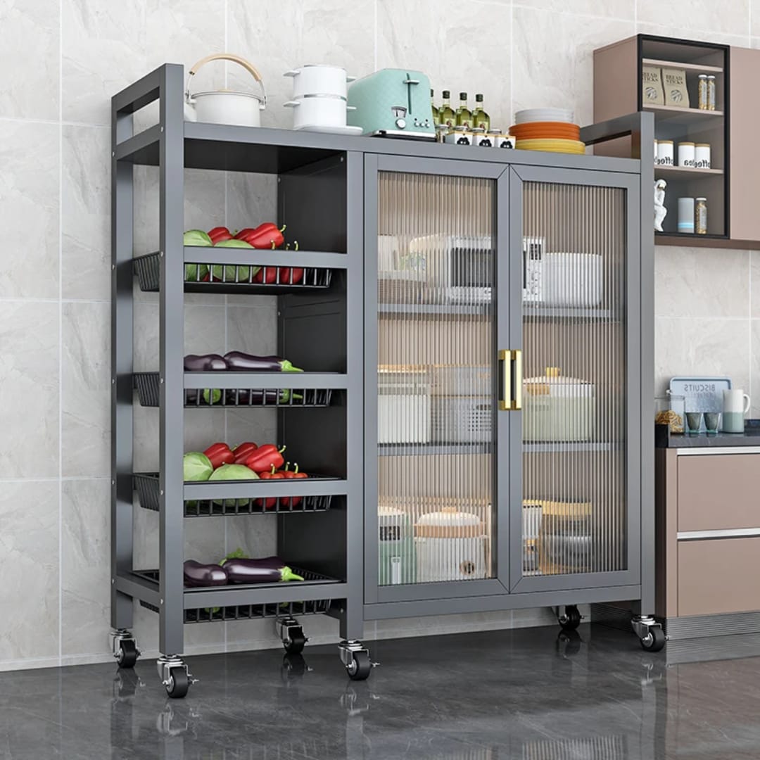 Kitchen Storage Rack With Visible Doors