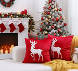 4Pcs Velvet Decorative Christmas Pillow Covers