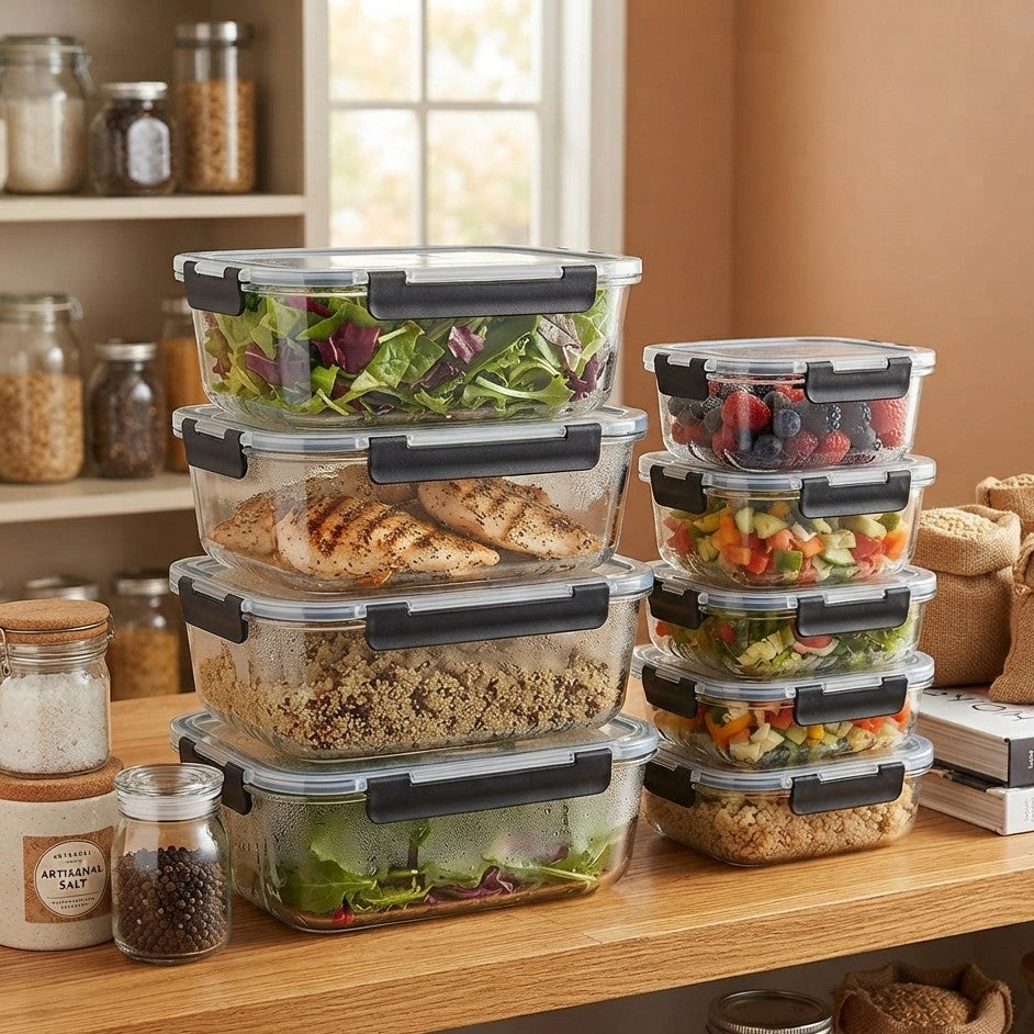 10Piece Glass Food Storage Container Set