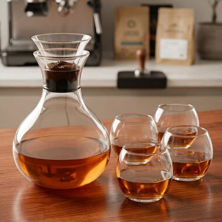 Lemon Decanter Round Set With 4 Glasses