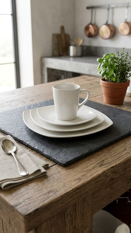 24-Piece Square Plain Dinner Set