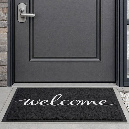 Welcome door mat with non slip backing for clean and stylish home entrance décor