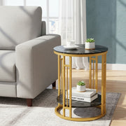 Double-layer consol side or bedside cabinet made of multilayer MDF board, available in multiple colors.