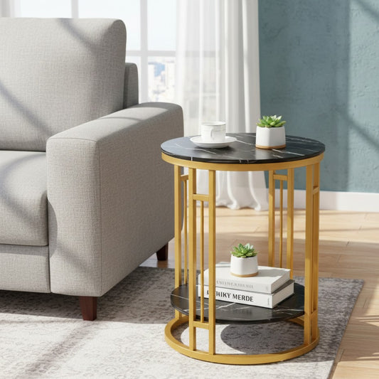 Double-layer consol side or bedside cabinet made of multilayer MDF board, available in multiple colors.