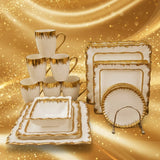 30Pc Gold Detail Ceramic Dinner Set