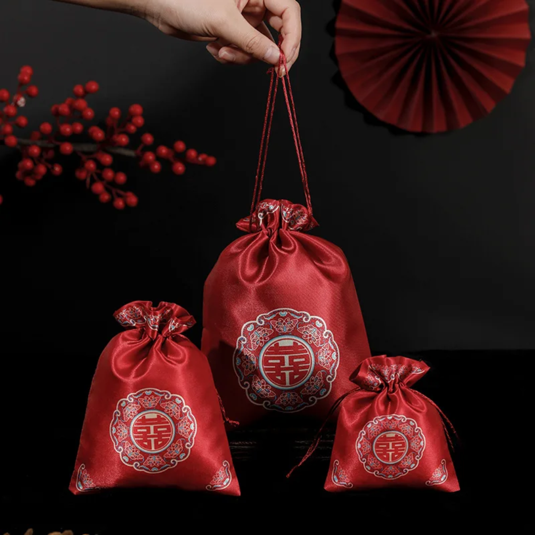 Christmas Velvet Candy / Gift Drawstring Bag