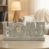 Glittery “HOME” Tabletop Clock Decor