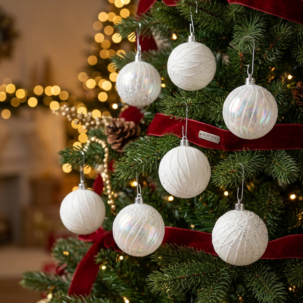 6cm 6Pcs Coloured Christmas Baubles