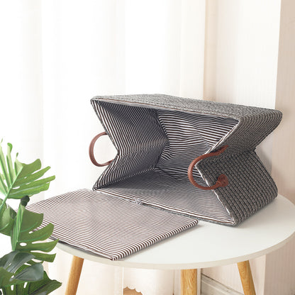 Handheld Woven Storage Basket For Laundry And Home Organization
