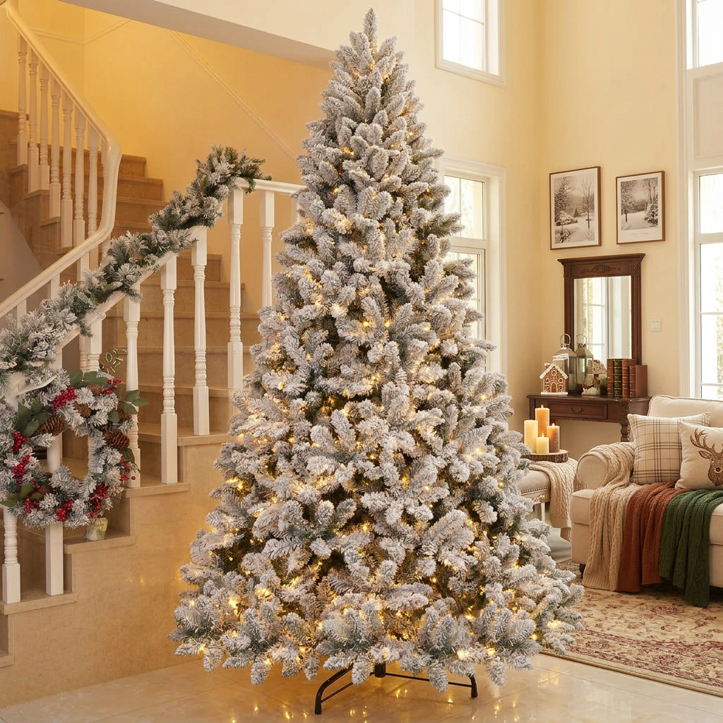 Snow Flocked Christmas Tree