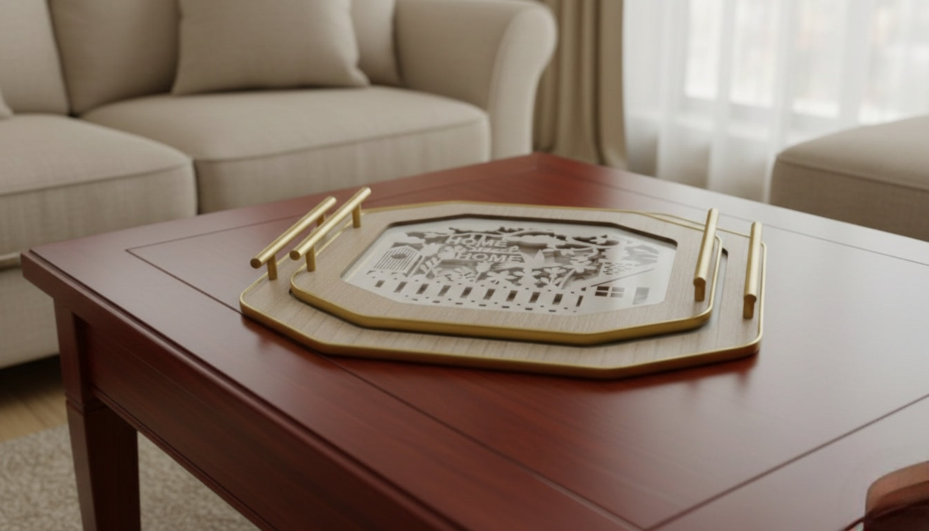 2Pcs Nordic Decorative Rectangular Tray Set