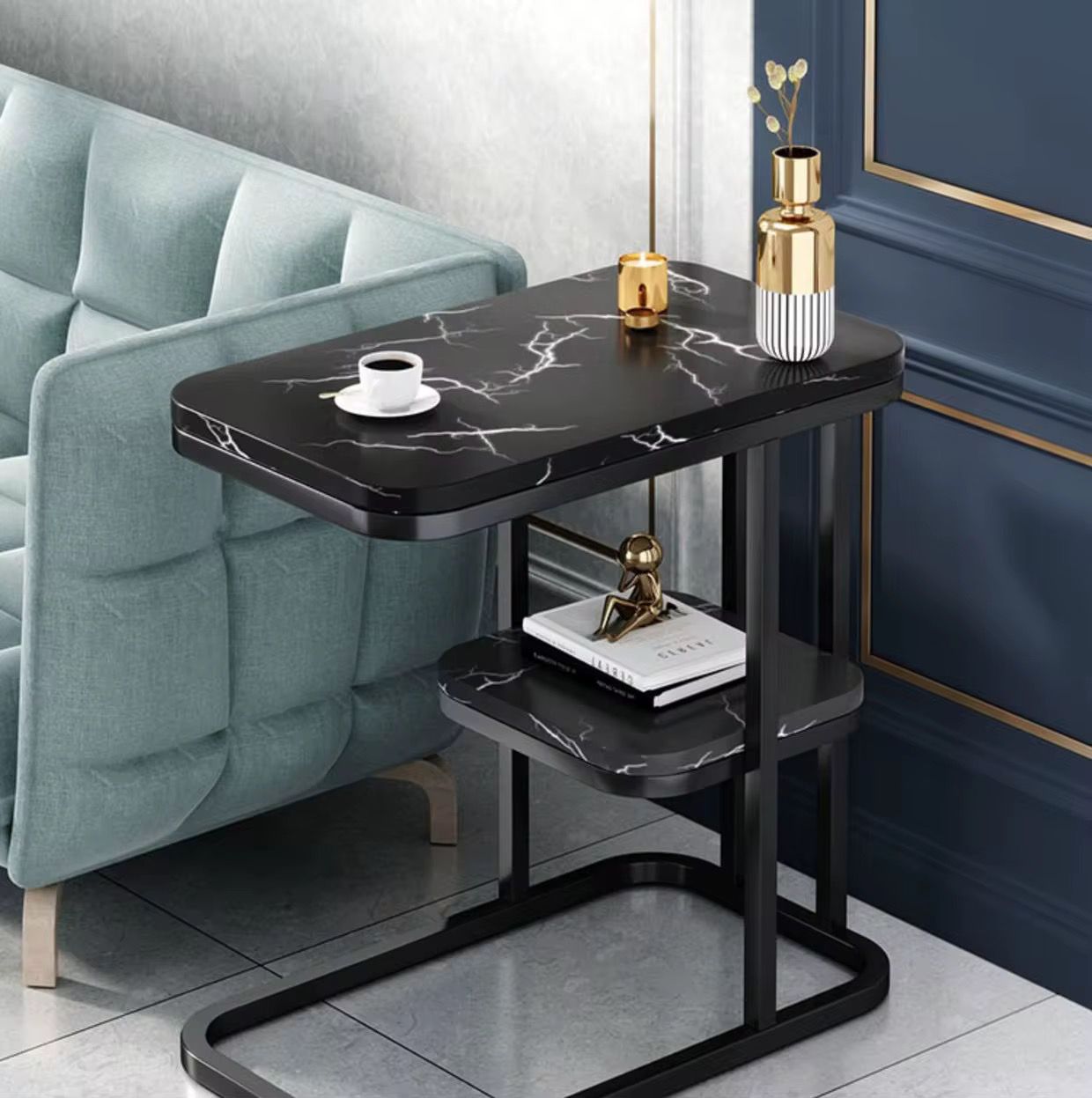 Marble Textured Side Table