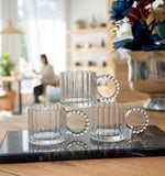 Embossed Vintage Glass Coffee Mugs