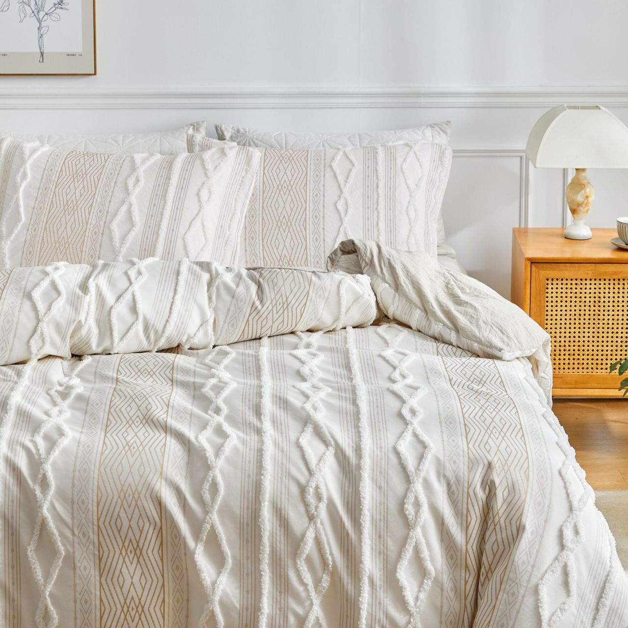 Extra Big Textured Duvet Cover Set