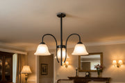 Black & White 3-Arm Decorative Pendant Lamp-PL 7032-27-03-BK