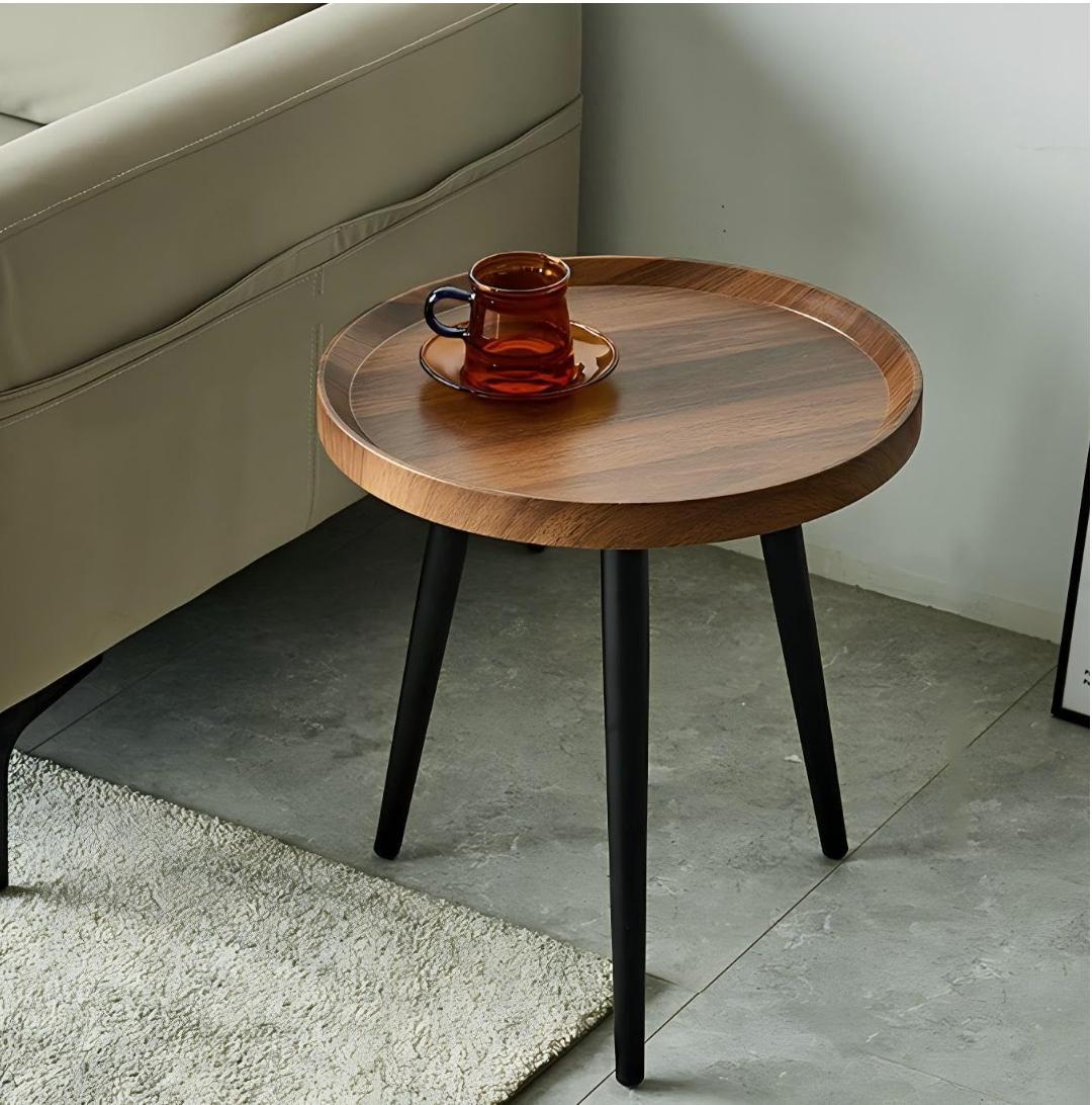 Stackable nesting side stools with curved top design, 40cm diameter surface
