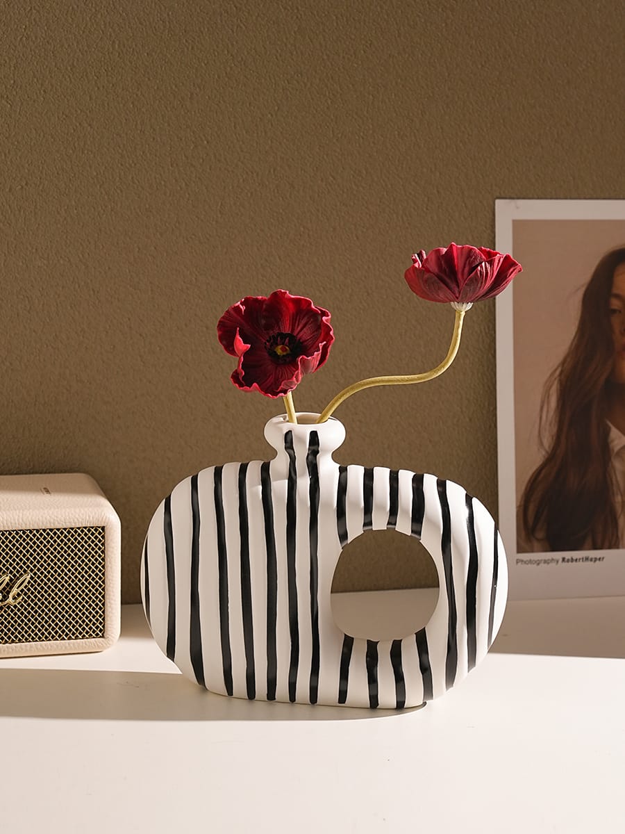 Ceramic Striped Vase Set