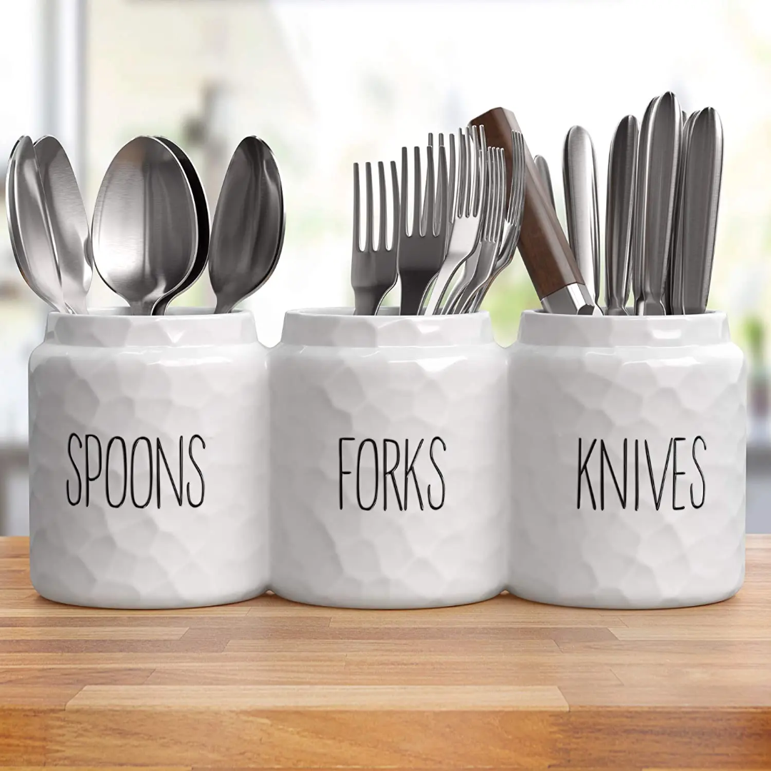 Compartment Ceramic Cutlery Holder