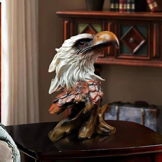 Bald eagle décor statue, detailed and majestic decorative piece for home or office display.