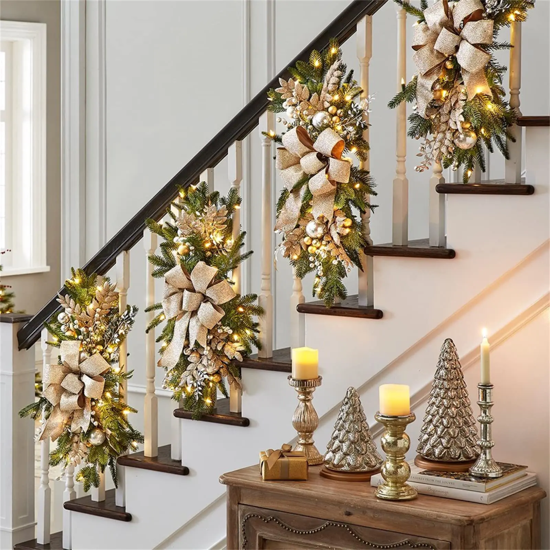 Christmas Staircase Wreath Decoration