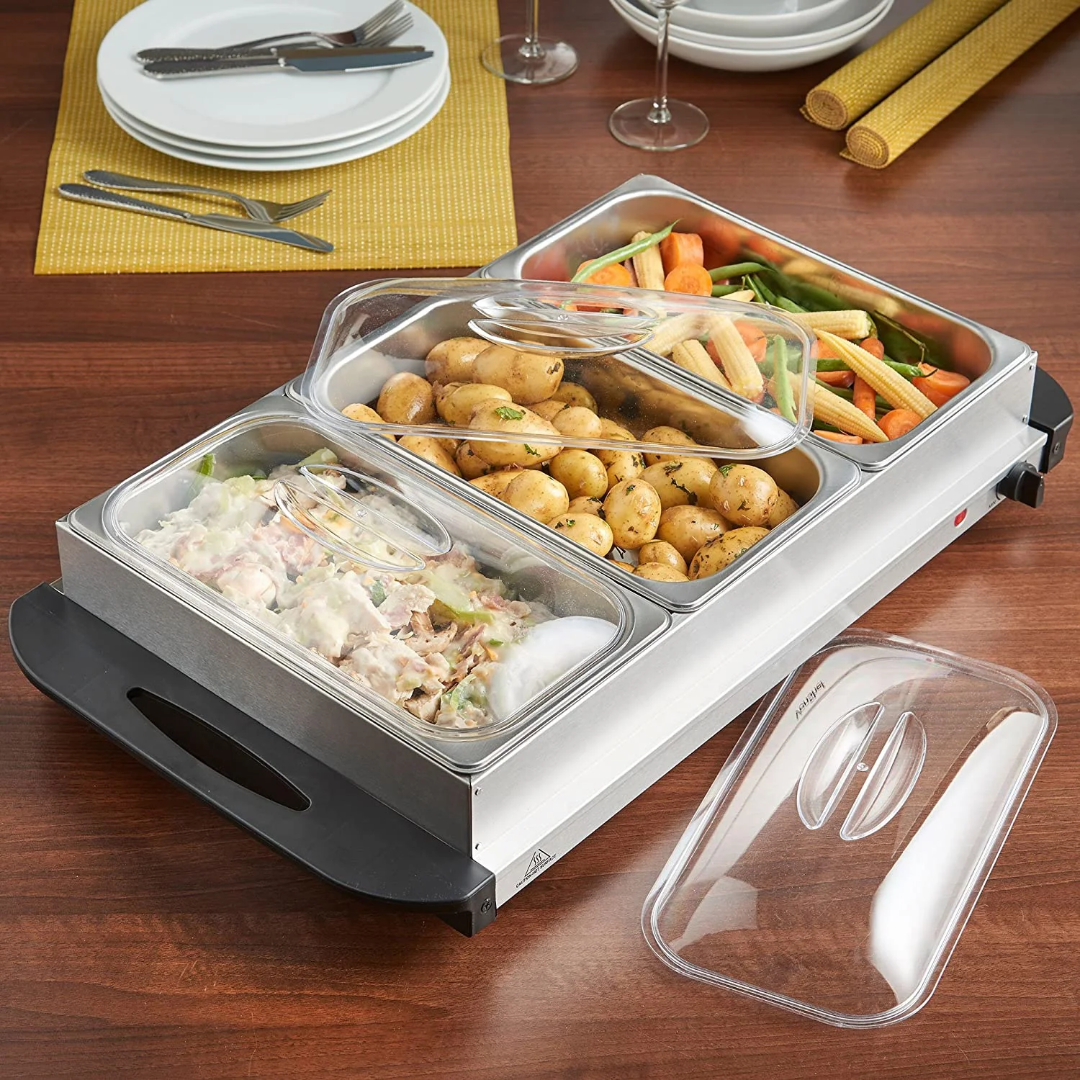 2 in 1 Triple Electric Chafing Dish
