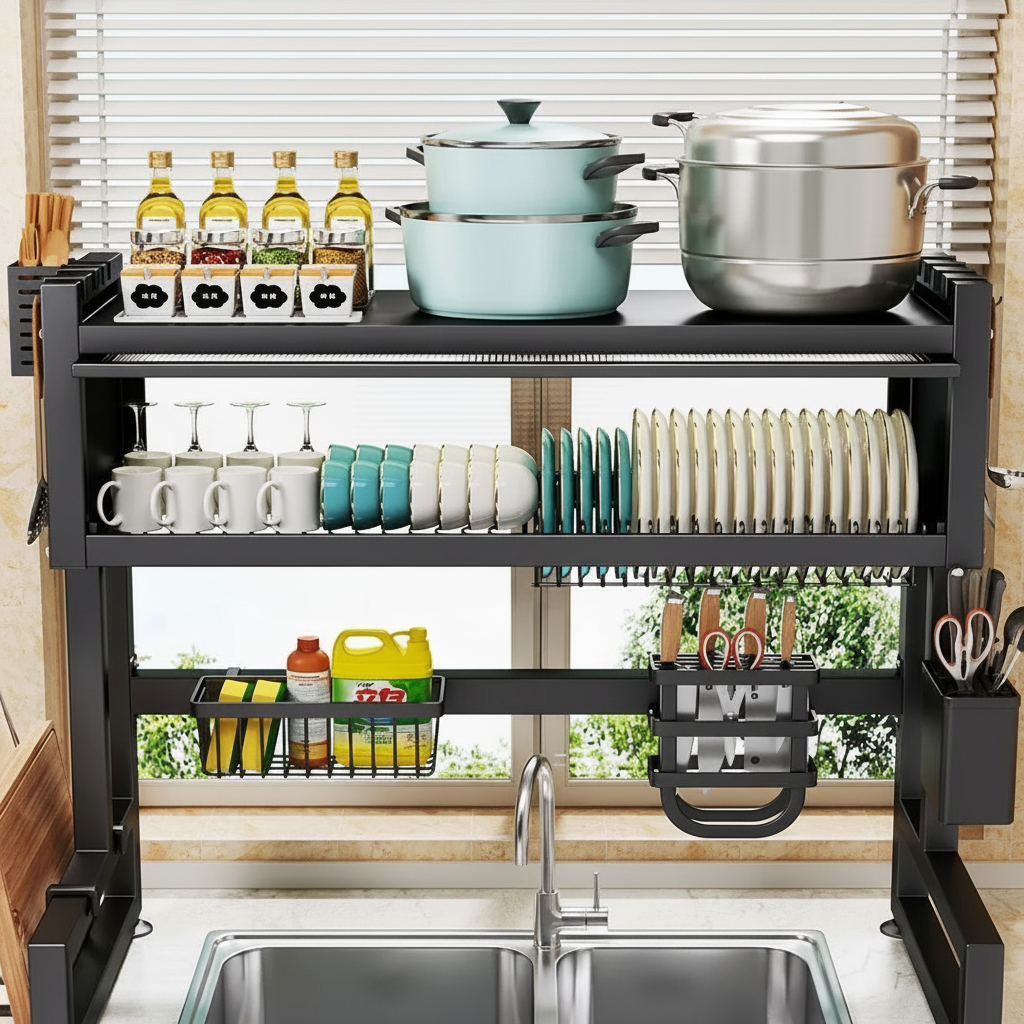 Double Over The Sink Rack with Acrylic Cover