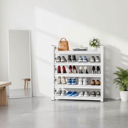 5-Layer Full metallic shoe rack with space-saving vertical design.