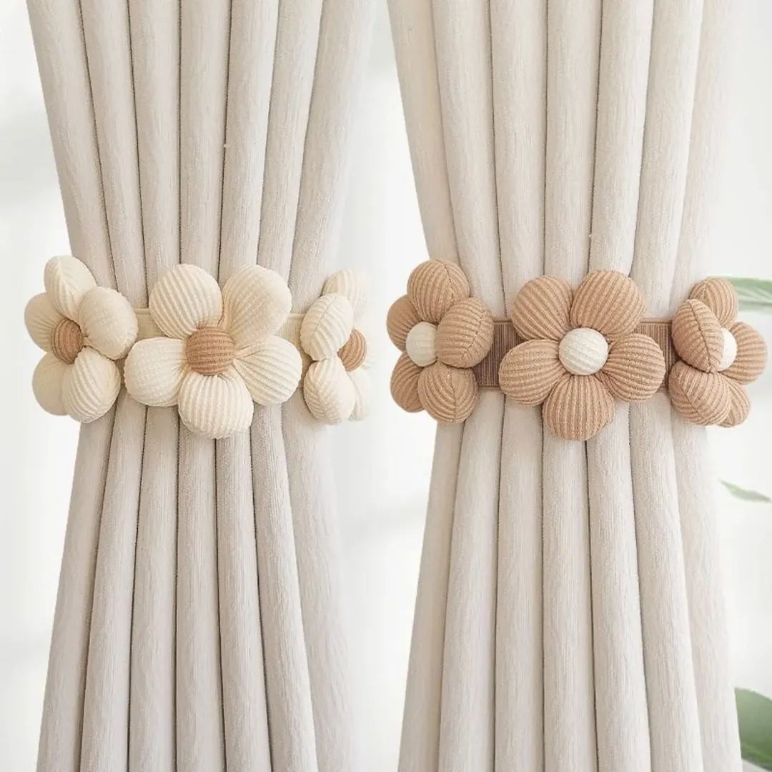 1pc Handwoven Flower Curtain Tiebacks