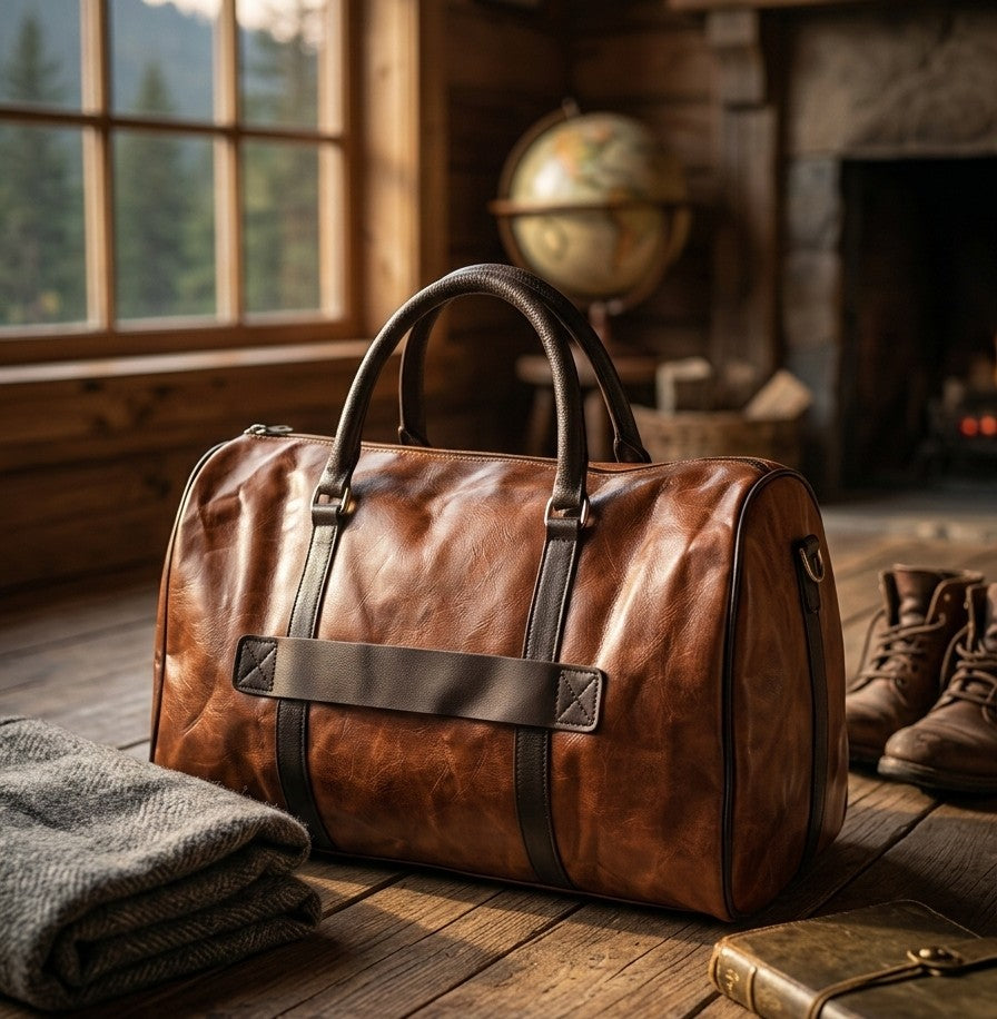 Big Size Travel Bag – Brown PU Leather