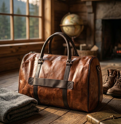 Big Size Travel Bag – Brown PU Leather