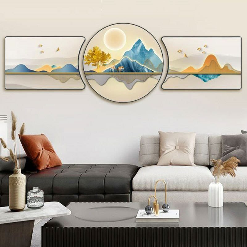 3Pc Crystal Porcelain Decorative Wall Painting Set