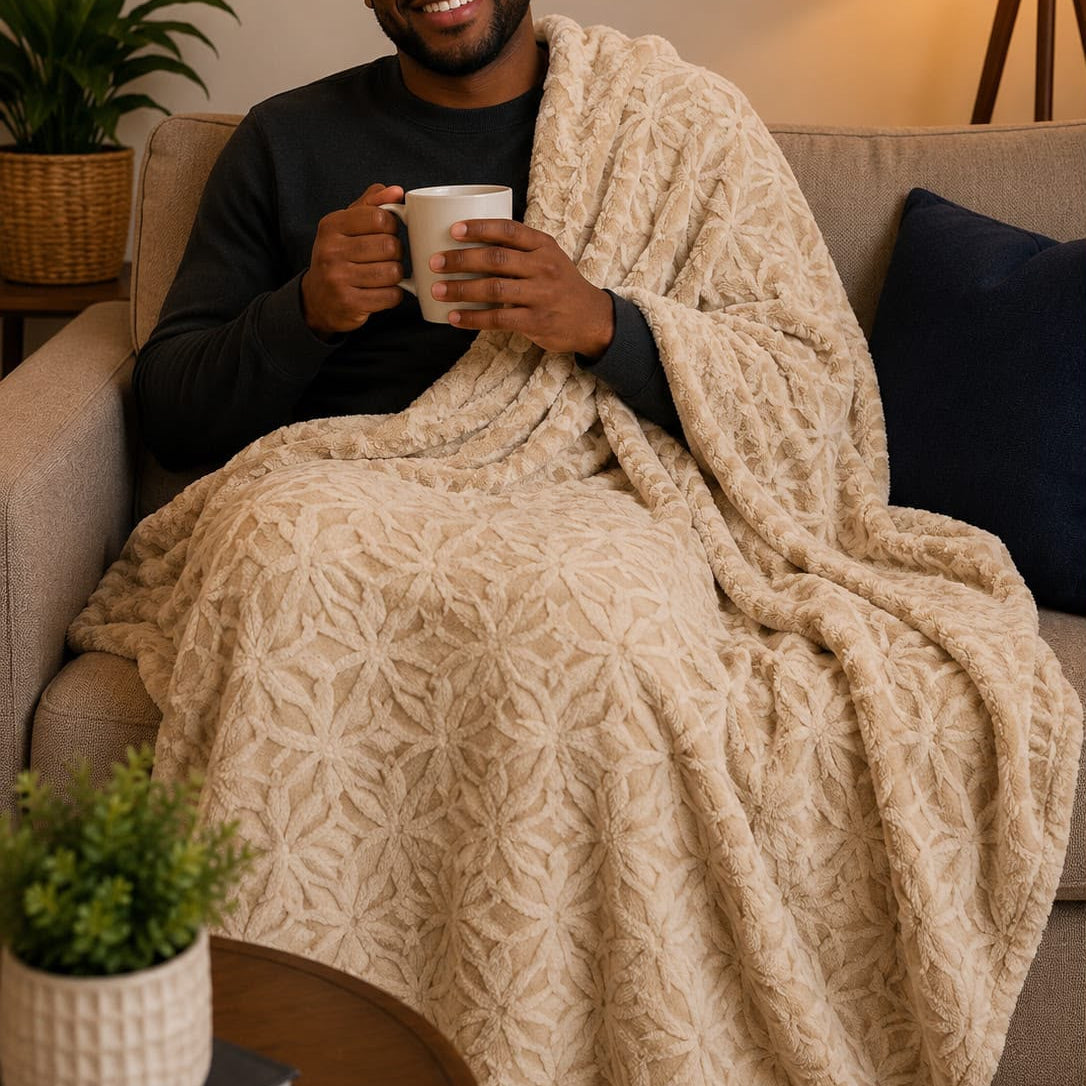 Textured Fleece Blanket 200 × 230 cm