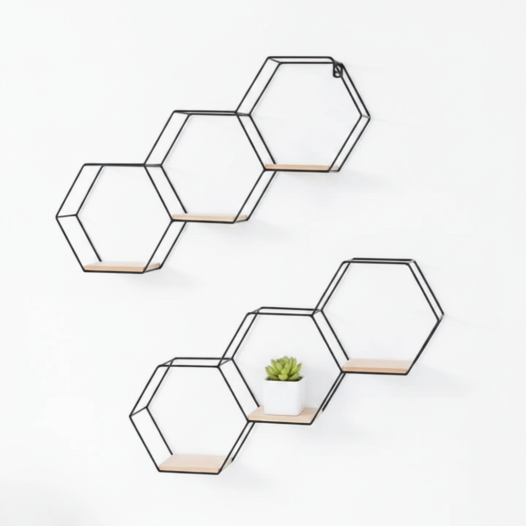 Hexagon Wall Shelf Rack