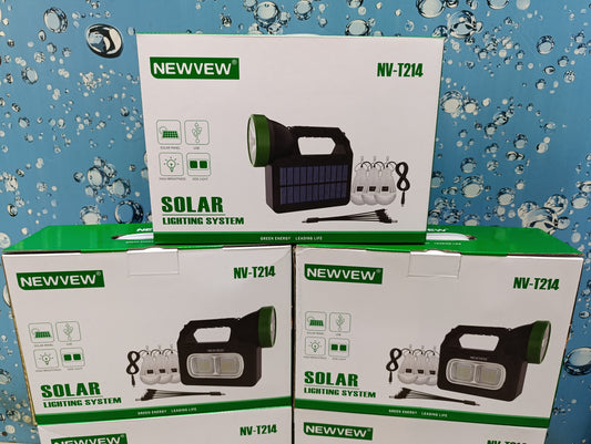 solar lighting system with inbuilt panel and 3 LED bulbs