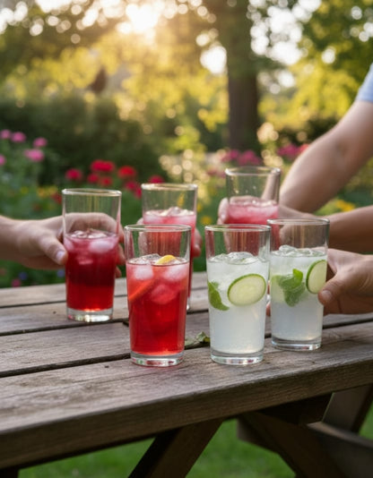6pcs Glass Slim Long Clear Cup
