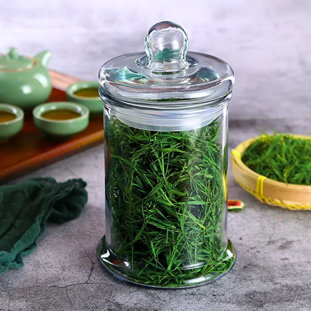 Cylindrical Glass Storage Jar