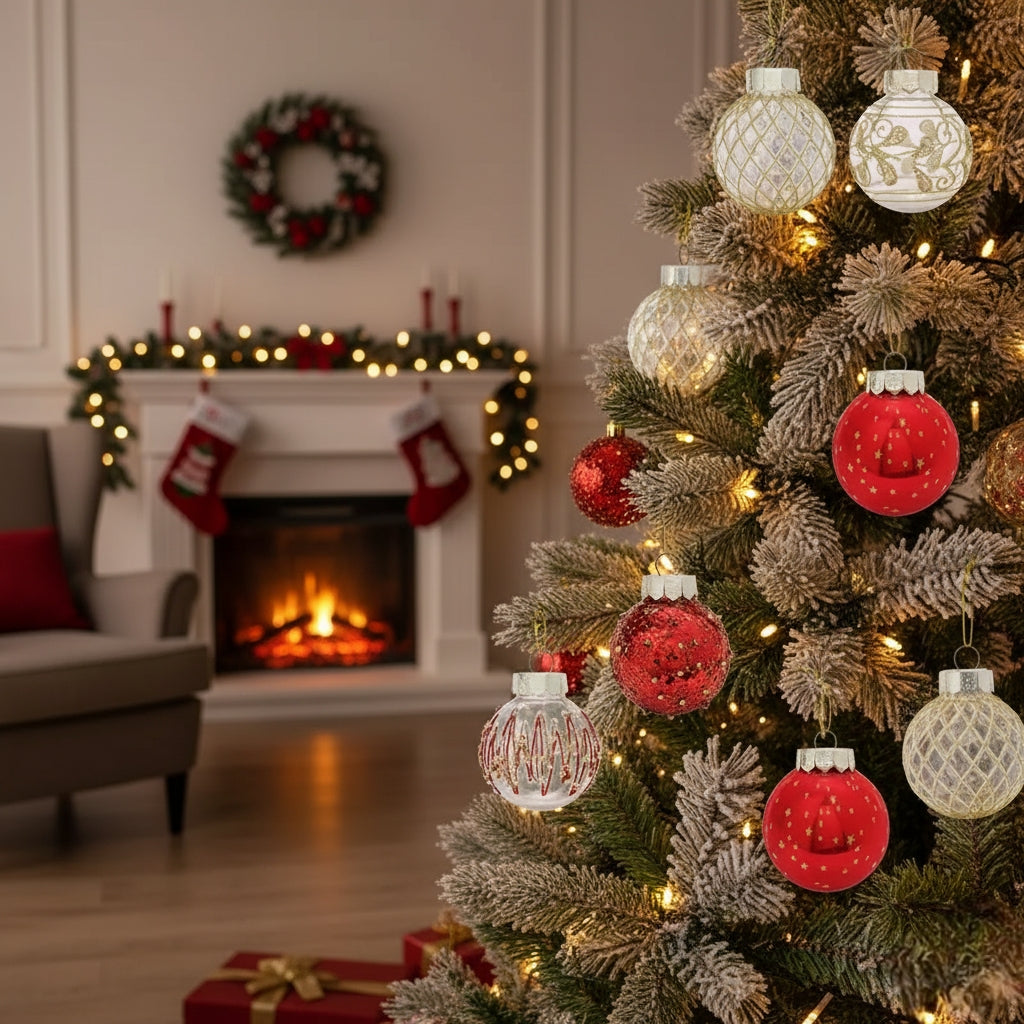 25Pcs Christmas Baubles Set