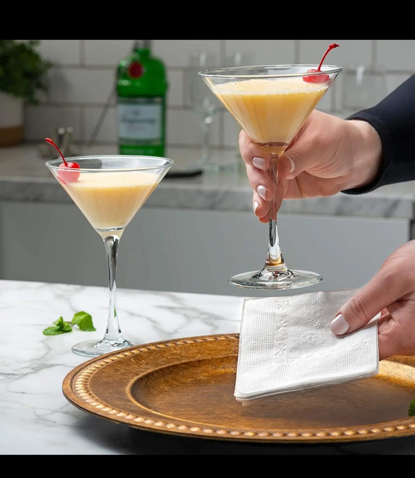 6Pc Martini Goblet Glasses Set