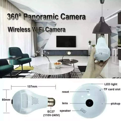 360 WiFi Nanny Camera – Light Bulb Security Camera