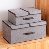 Foldable Cotton Linen Closet Storage Box with Double Cover