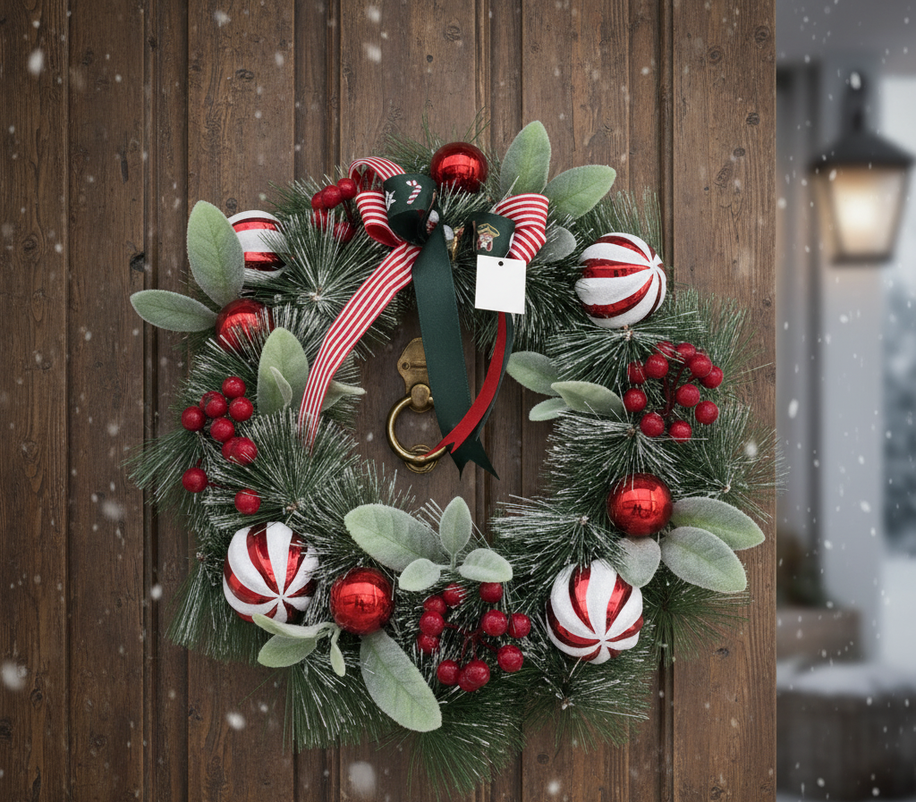 Front Door Christmas Wreath Decoration – 32cm