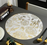 Set of 6 round table mats, elegant placemats for dining table protection and décor