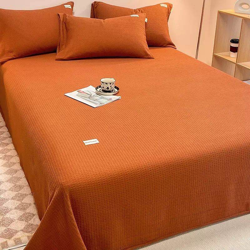 Waffle Bed Coverlet Set With Pillowcases